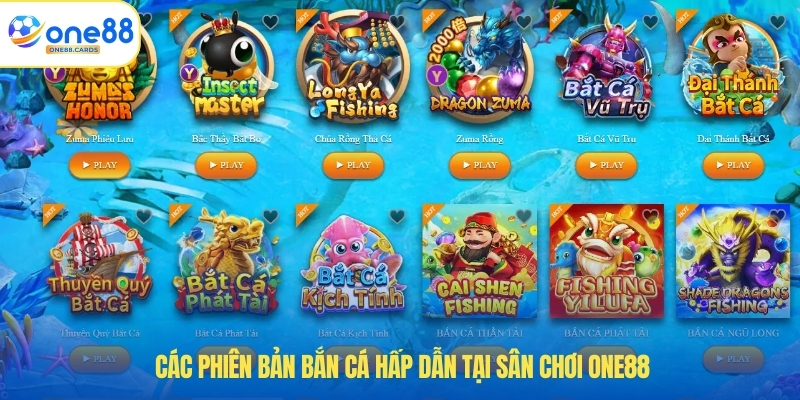 Các phiên bản bắn cá hấp dẫn tại sân chơi ONE88